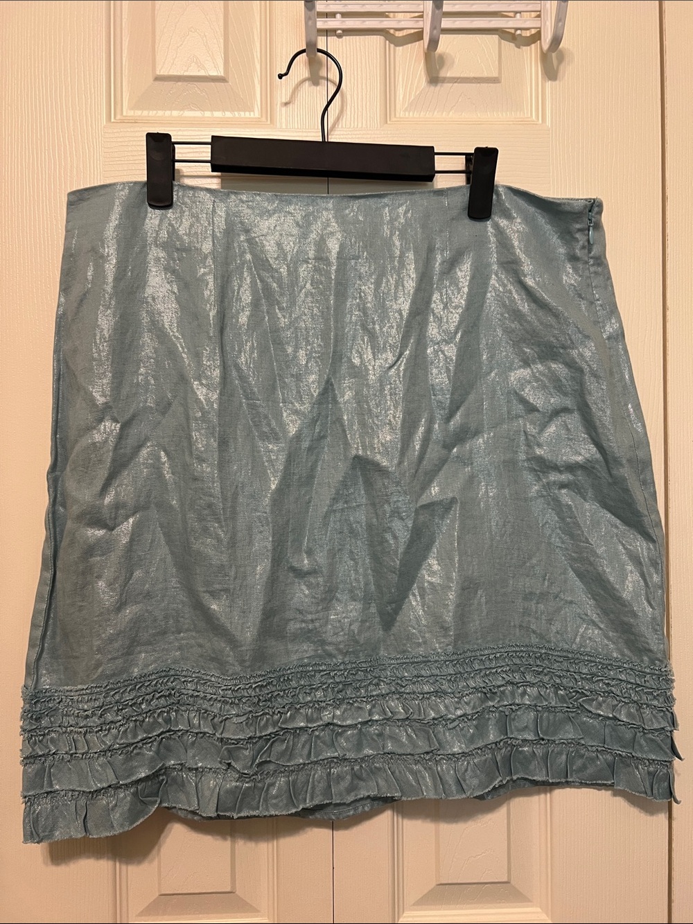 Tommy Bahama Light Blue Mini Skirt with Ruffle Hem
